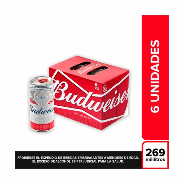 Cerveza Six Pack Budweiser Lata 269ml