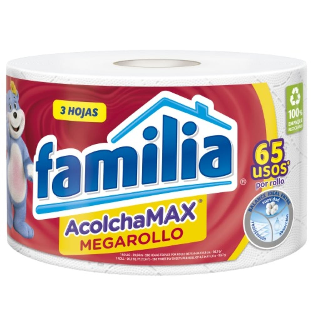 Papel Higiénico Megarrollo Familia Unidad 29.6 mts
