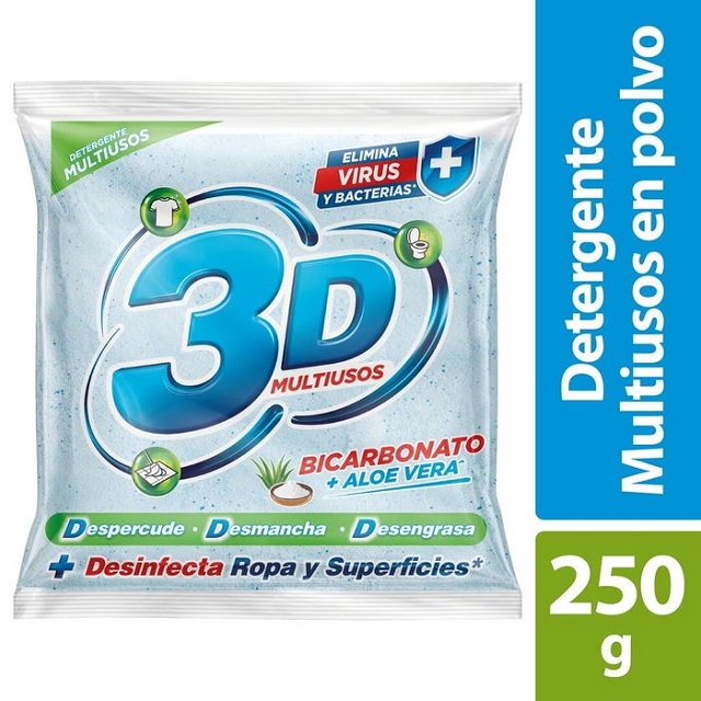 Jabón en Polvo Bicarbonato + Aloe Vera 3D 250g