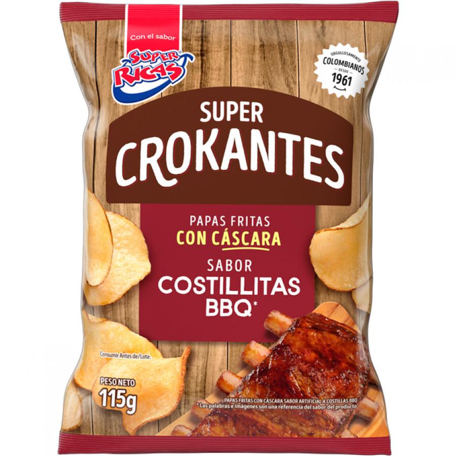 Papas Crokantes Costillas BBQ Super Ricas 115g