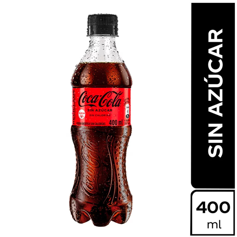 Gaseosa Coca Cola sin azúcar 400ml