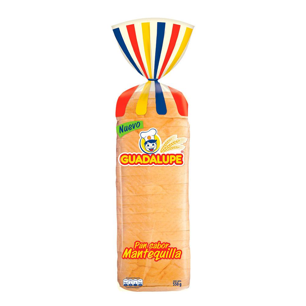 Pan Blanco Tajado Mantequilla Grande Guadalupe 550g