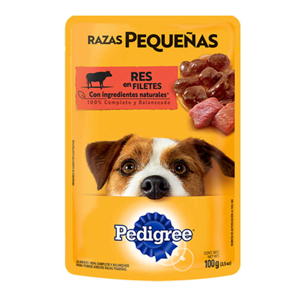 Pedigree  Razas  Pequeñas Res en Filetes  100g