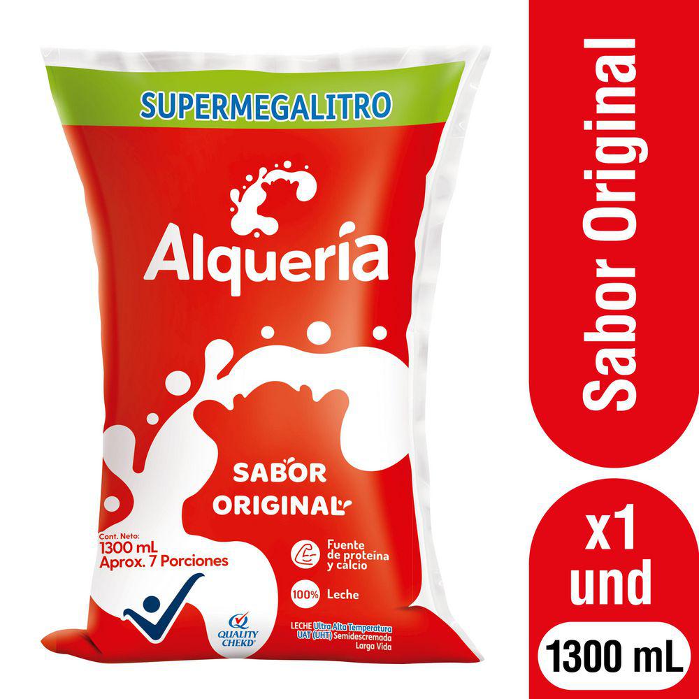 Leche Sabor Original  SUPERMEGALITRO Alquería 1.300ml