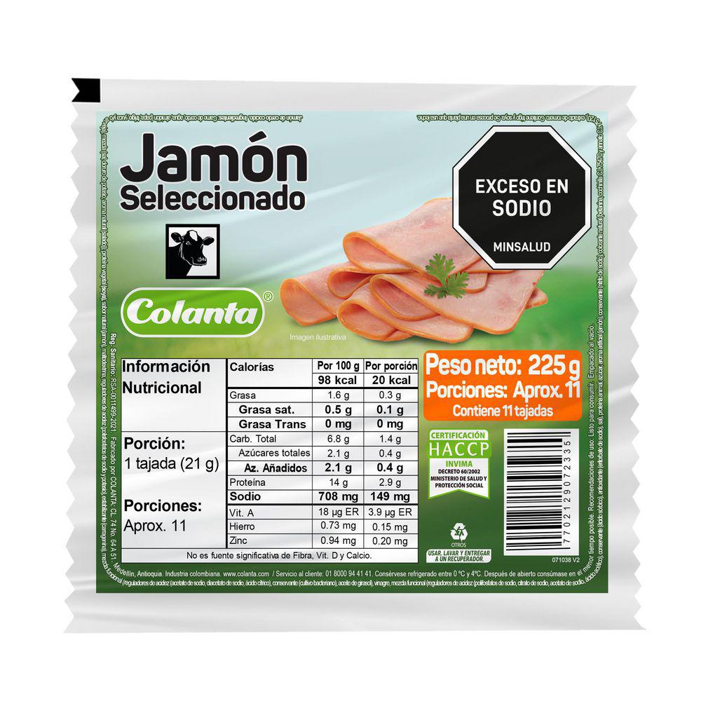 Jamón Sanduche Colanta 225g 