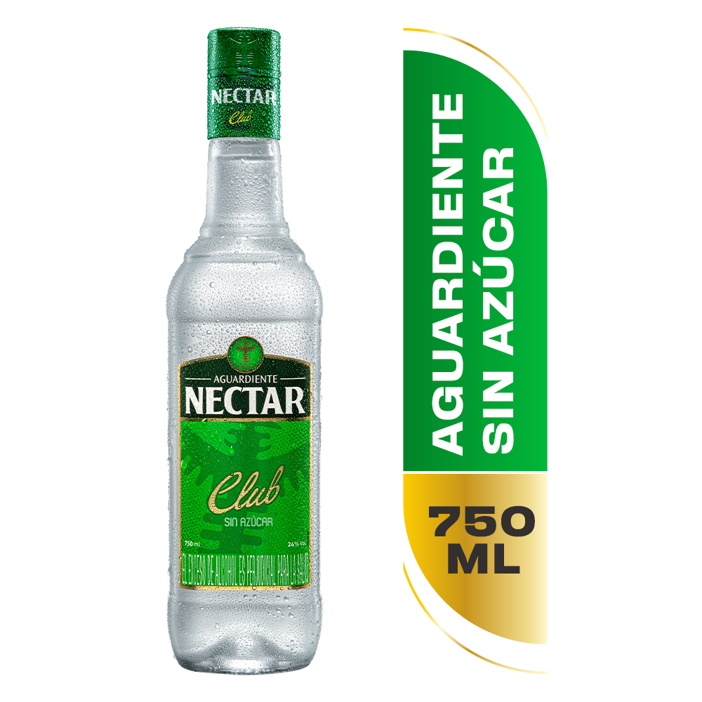 Aguardiente Nectar Verde sin azúcar 750ml      