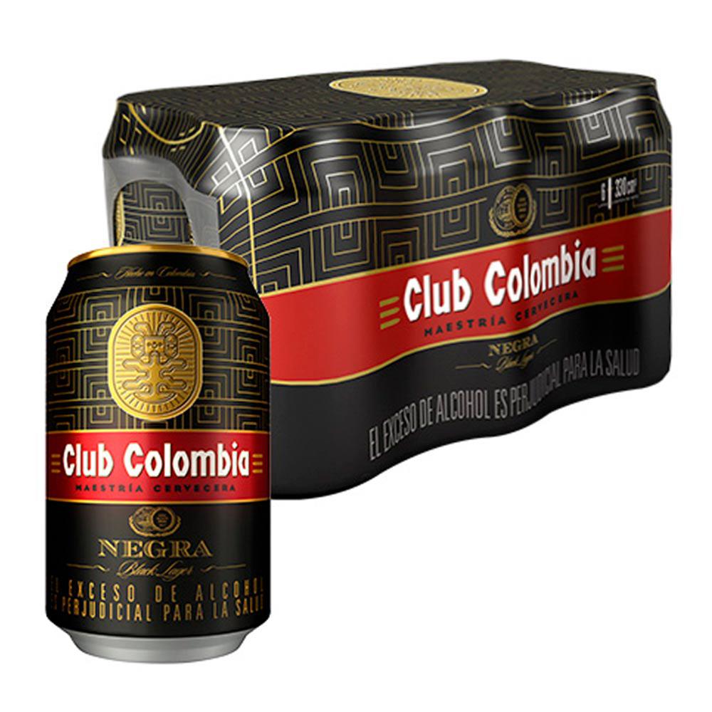 Cerveza Six Pack Club Colombia Negra  Lata 330cm