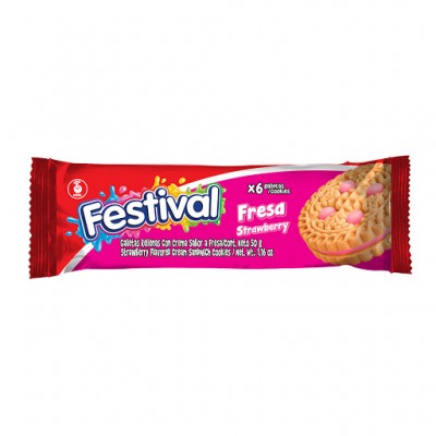 Galletas Festival Fresa x6