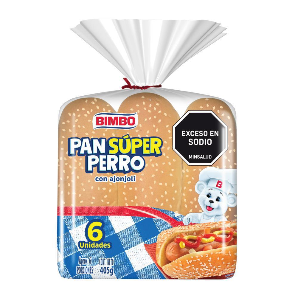 Pan Super Perro x6 Bimbo 405g